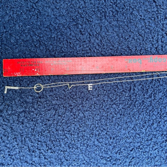 L O V E  ❤️ Lariat style silver necklace - Picture 4 of 9